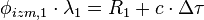 \phi_{izm,1} \cdot \lambda_1 = R_1 + c \cdot \Delta \tau